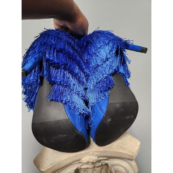 NWOT Mambo Fringe Heels in Blue 11 - Picture 4 of 6